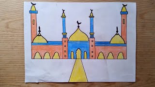 رسم سهل ...رسم مسجد خطوة بخطوة بالقلم الرصاص