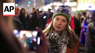 Greta Thunberg joins Tbilisi rally as thousands protest the election they say was rigged