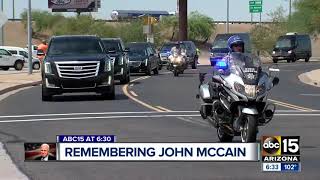 Senator John McCain leaves Arizona for the final time after church services honor him