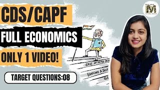 Complete Economics for CDS 1 2024, CAPF 2024 in 1 video | CDS Economics Important MCQs Covered!