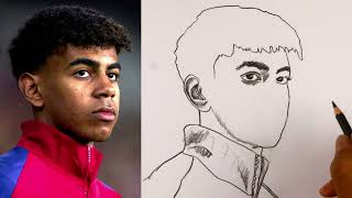How To Draw Lamine Yamal Easy Pencil Sketch Spain Footballer Step By