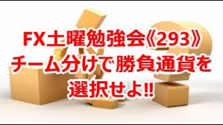 FX土曜勉強会《293》チーム分けで勝負通貨を選択せよ