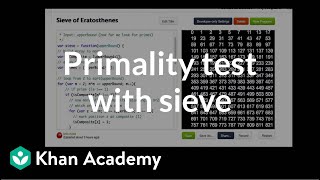 Primality test with sieve | Journey into cryptography | Computer Science | Khan Academy