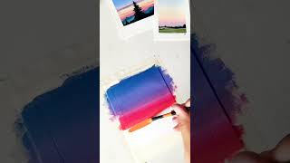 Sunset in City 🌆 || Easy acrylic painting #shorts #viral #youtubeshorts #trending