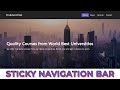Sticky Navigation Bar On Scroll Using HTML CSS and JavaScript