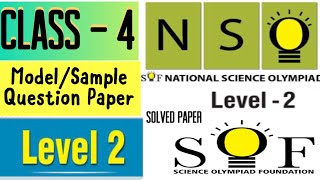 SOF NSO National Science Olympiad Class 4 Level 2 Solved Model/Sample Question Paper 2022-23#class4