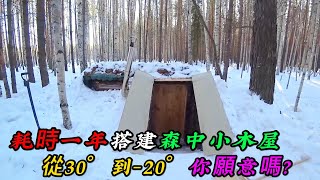 耗時一年搭建森中小木屋，從30°過渡到-20°，你願意嗎?