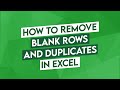 How to Remove Blank Rows and Duplicates in Excel