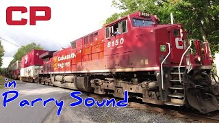 CP 8150S is hammer down with split mid dpus at mile 17 on the Parry Sound Sub. Sept. 19, 2022