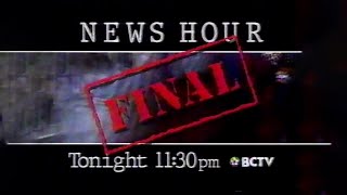 BCTV News Hour Final promo from July 1994 - Heatwave, renters beware and moon landing memories