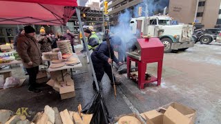 Ottawa: Wood fire oven pizza served at Lyon & Queen base camp at freedom convoy 2-3-2022