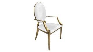 Fauteuil / chaise médaillon baroque design Palmyr doré