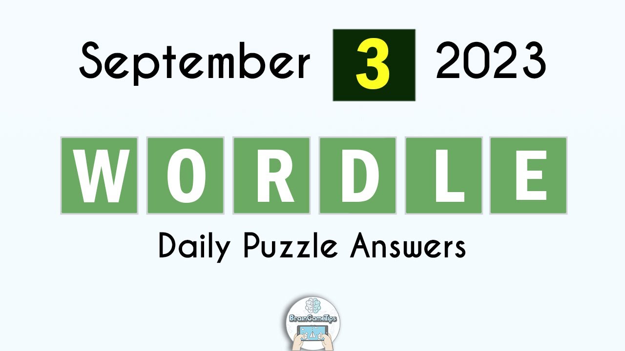 Wordle September 3 2023 Today Answer - YouTube