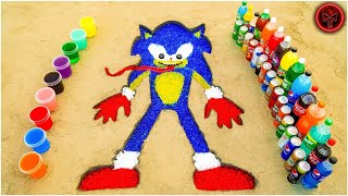 How to make Rainbow Sonic with Orbeez Beads from Fanta, Coca Cola vs Mentos and Popular Sodas New