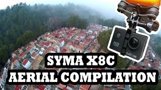 Syma X8C aerial compilation with SJ4000 and antivibration mount