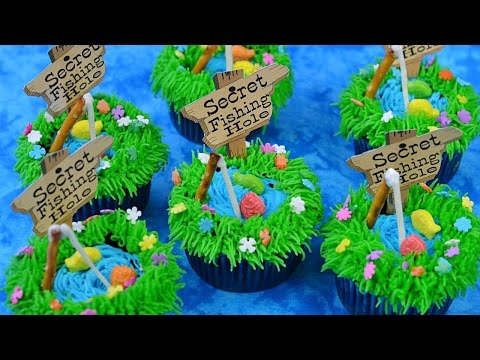 Secret Fishing Hole Devil's Food Cupcakes: How to Decorate Cupcakes: Dessert Recipes Secret Fishing Hole Devil's Food Cupcakes: How to Decorate Cupcakes: Dessert Recipes