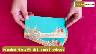 Vanya Creations Royal Print Shagun Envelopes for Gifting Money Cash, Matte, Pine Green Color | PE33