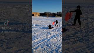 Coming in hot #sledding #oops #kids #fail #fyp #funny #accident