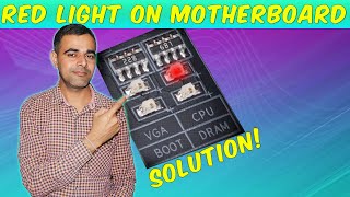 Solutions of CPU, DRAM, VGA, BOOT led light on motherboard in Hindi.