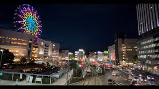 鹿児島市お散歩動画｜夜景「電車通りデッキ（ペデストリアンデッキ）」9月13日 夜7時頃 (^_^) Shot on iPhone12 Pro Max