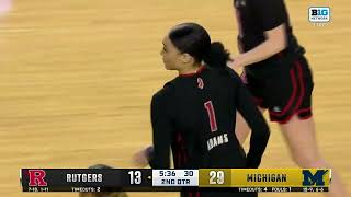 Destiny Adams Highlights vs. Michigan | Rutgers Women's Basketball | 02/10/2024