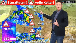 Alarmstufe ROT: Flut- und Chaos-Mai wie 2016? Schwere Gewitter mit eng begrenzter Sintflut! Kälter!