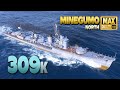 Destroyer Minegumo with a nice +300k game on map North - World of Warships