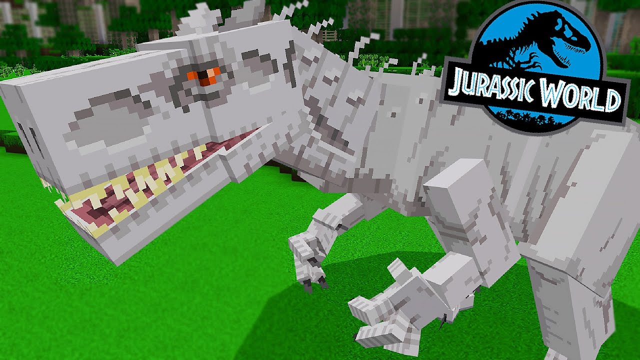 MINECRAFT JURASSIC WORLD #3 - INDOMINUS REX Vs INDORAPTOR Vs SPINOZAUR ...