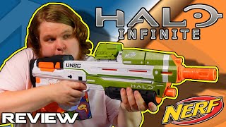 BEST BULLPUP NERF BLASTER!! NERF Halo MA40 Motorized Blaster Review