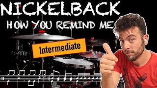 Nickelback - How you remind me - Drum Cover (with scrolling drum score)