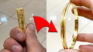 Making a Gold Bangle Kada | Indian Sikh Kada Making | Jewelry Making | 4K Video