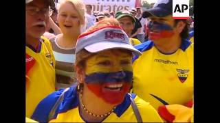 Ecuador fans celebrate victory and progression to next round