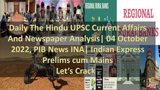 Daily The Hindu UPSC Current Affairs And Newspaper Analysis 04 October 2022, PIB , Indian Express