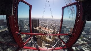 On top of the Wilshire Grand -- soon to be the tallest building west of the Mississippi