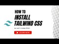 How to install tailwind css in vs code