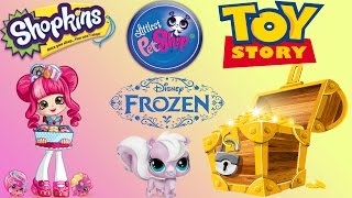 Surprise Toy Treasure Chest Opening - Shopkins, LPS, Frozen Anna and Olaf, and Toy Story!