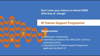 CIRSE 2024 IR Trainee support programme