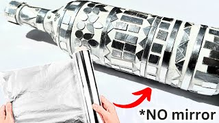 Simple Aluminum Foil  Craft Idea|Bottle Art|DIy Mirror From Aluminium Foil|Home Decor|Minitha