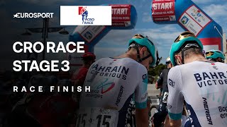 RIDERS SOAKED 🌧️ | CRO Race Stage 3 Final Kilometres | Eurosport Cycling