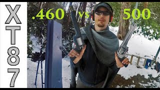 460 S&W Vs 500 S&W Shooting through light steel