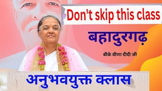 BK जरूर सुनिए यह सीख भरी अनुभवयुक्त Class ( BK Veena Didi Ji )  Brahma Kumaris Bahadurgarh Sector-13