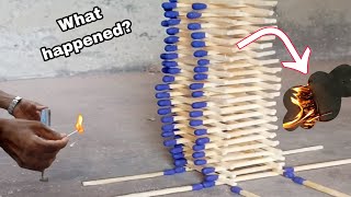 Matches Set on fire | Building construction with matches | New tricks | 1½ minutes craft