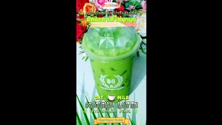 🍵มัทฉะลาเต้นมโอ๊ตไข่มุกบุก โปรตีนสูง🌿(Iced Oat Milk \u0026 Plant Protein Matcha Latte with Konjac Pearl)