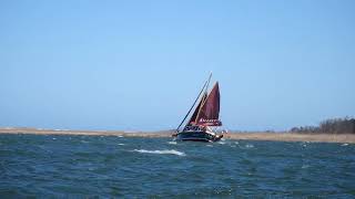 HABER 660C4 self course keeping pilothouse yacht (motorsailer). Tacking with mainsail and jib – 2.