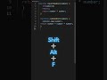 Format Code in VS Code - Shortcut