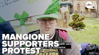 Mangione Supporters Rally outside of Blair County Courthouse in Pennsylvania