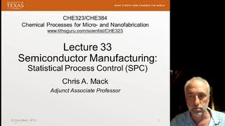Lecture 33 (CHE 323) Statistical Process Control (SPC)