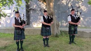 Kinc Record Kincardine Scottish Pipe Band pipers warm up, June 25, 2022