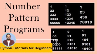 Number Pattern programs in Python | Python Tutorials for Beginners (Hindi)