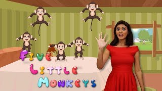 Five Little Monkeys Jumping on the Bed With Actions | Children Nursery Rhymes With Actions | Poems